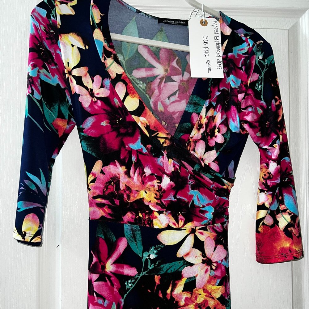 Floral maxi wrap dress  - maternity, formal or bridesmaid NEVER WORN